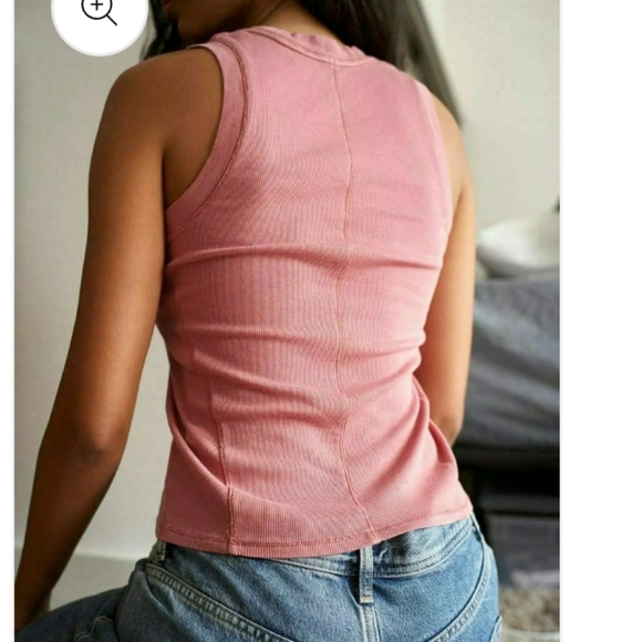 Free People U Neck Tank Pale Pink Size L - Picture 7 of 8